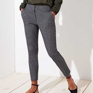 Small Square Grid Skinny Ankle Dress Pant